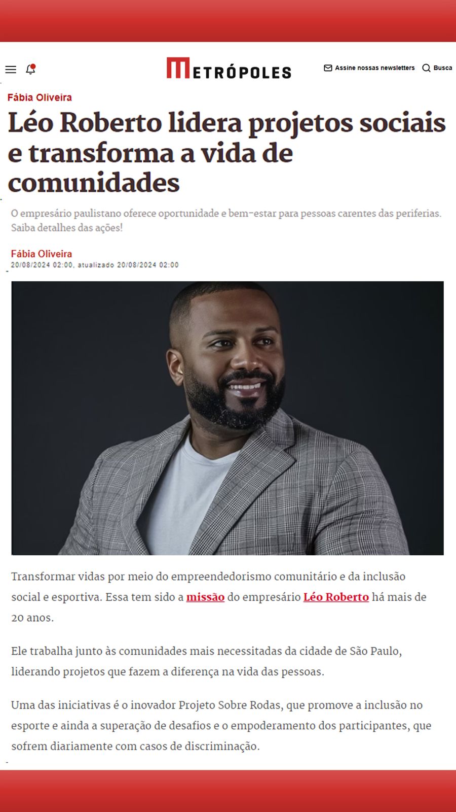 Léo Roberto lidera projetos sociais e transforma a vida de comunidades – No Metrópoles